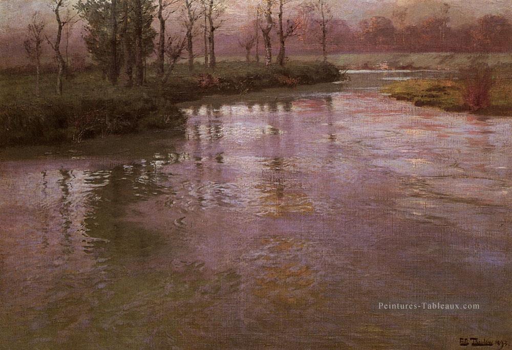 Sur la rivière française impressionnisme Norwegian paysage Frits Thaulow Peintures à l'huile